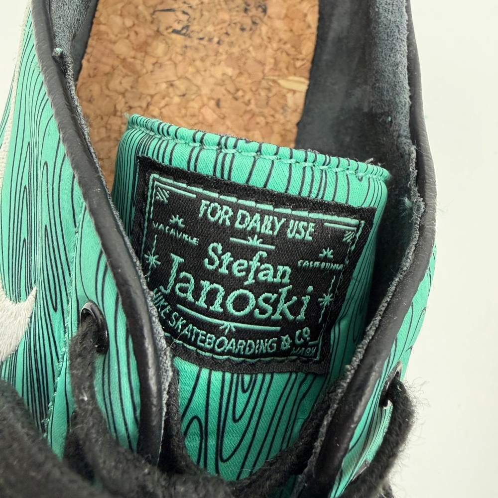 Nike SB Zoom Stefan Janoski Premium Quikstrike Men 9 Mint Woodgrain Teal Shoe - Picture 9 of 11